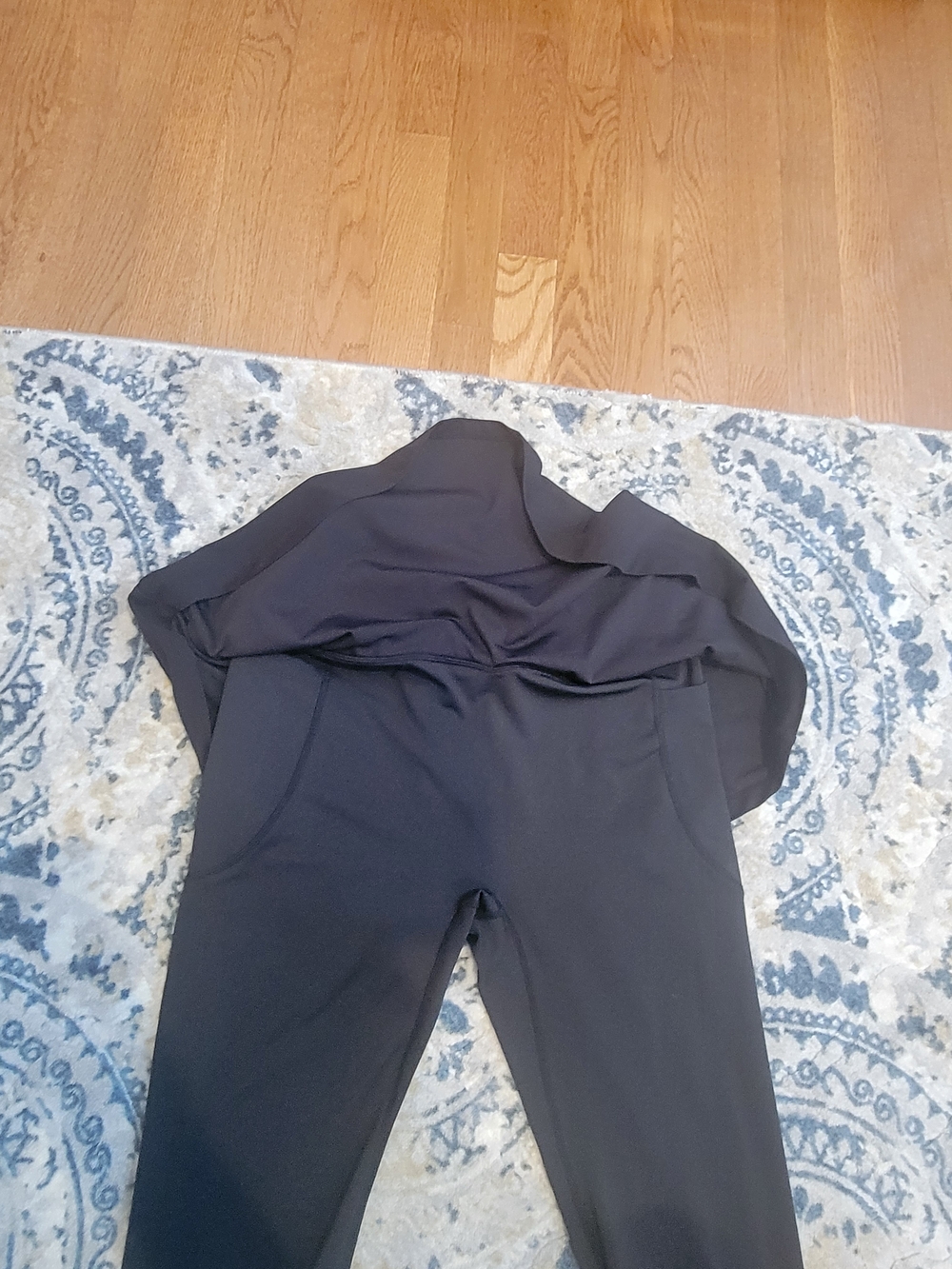 POPFLEX Crisscross Hourglass Black Skirted Leggings - L - Picture 3 of 4